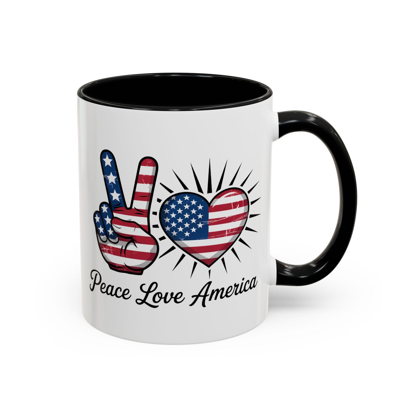 4th of July Mug - Peace Love America