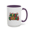 Christmas Mug - Merry Christmas Green Yellow & Red Text Hats