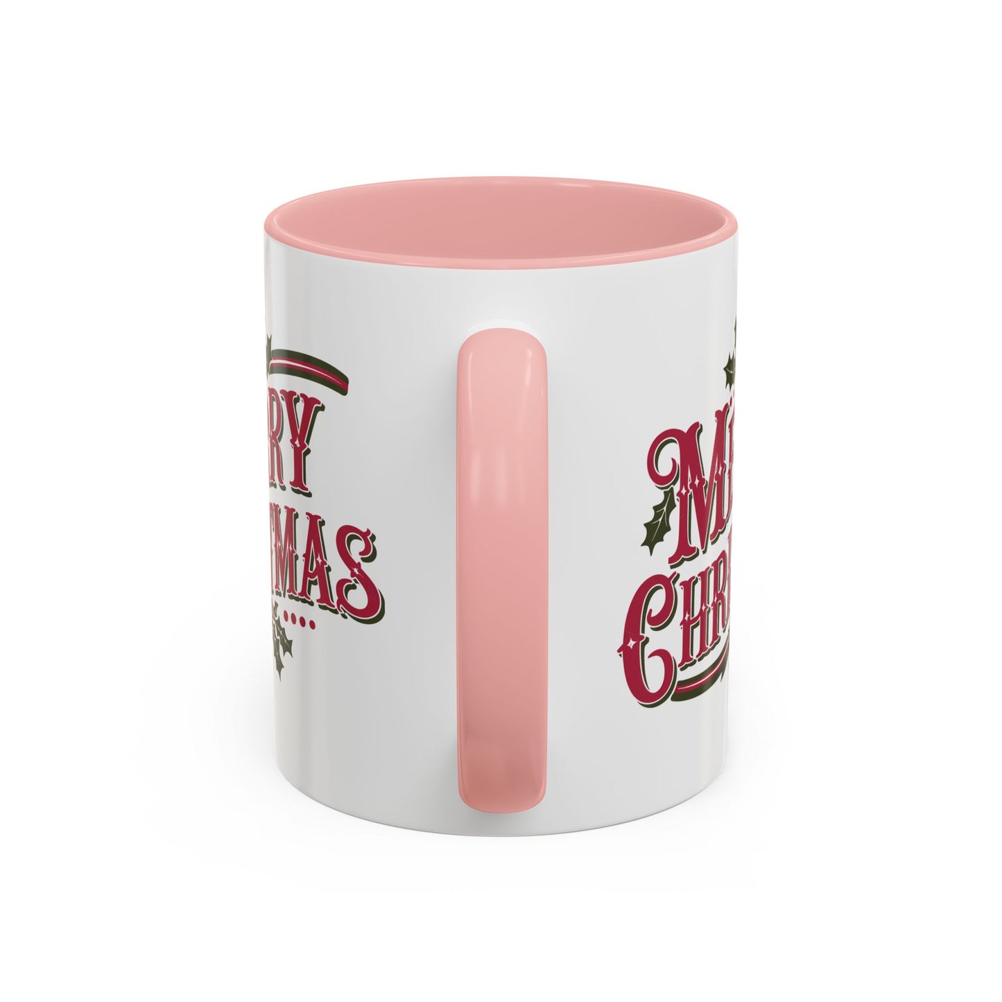 Christmas Mug - Merry Christmas Maroon & Green Text Decorations