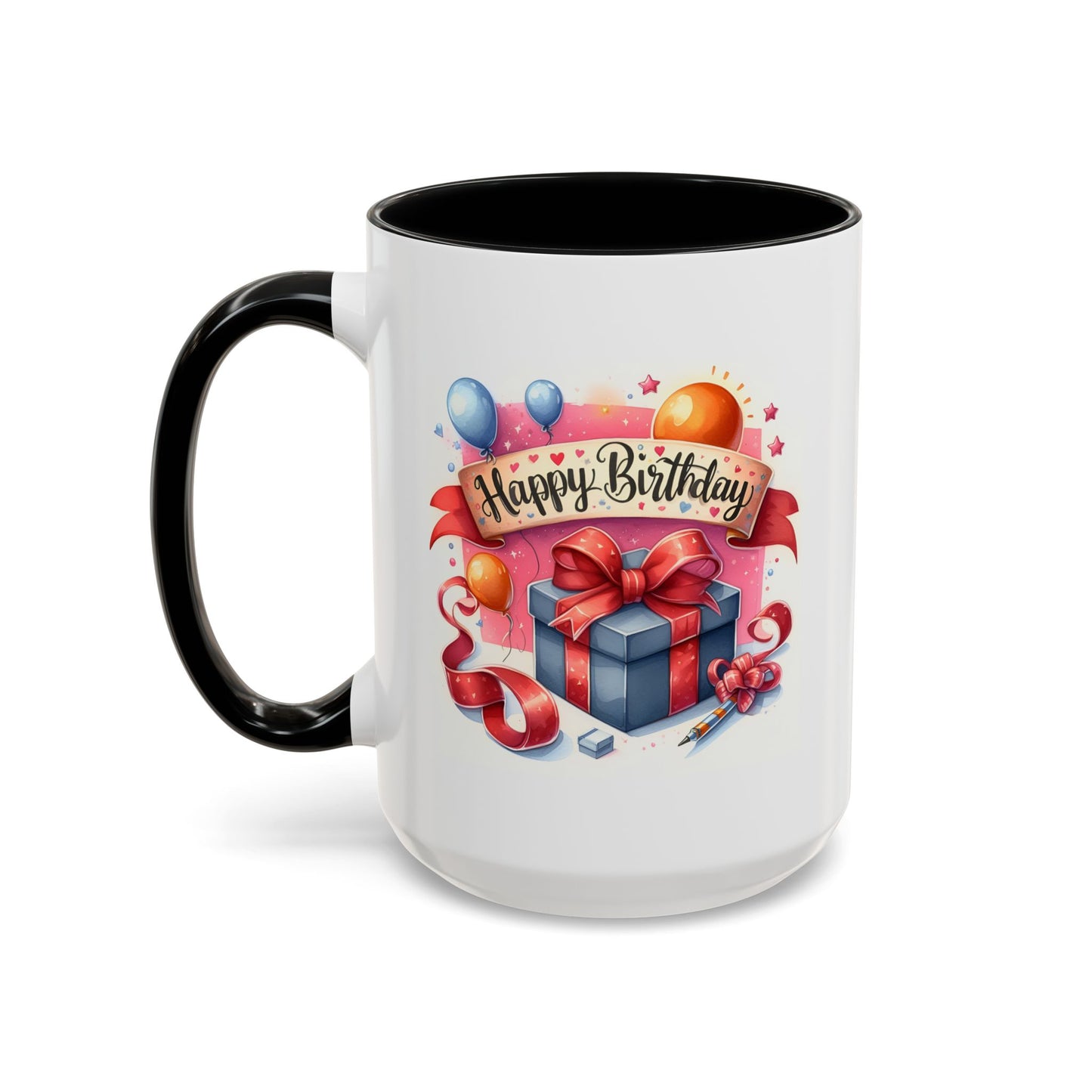 Birthday Mug - Present Pen Balloons