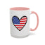 4th of July Mug - USA Flag Heart