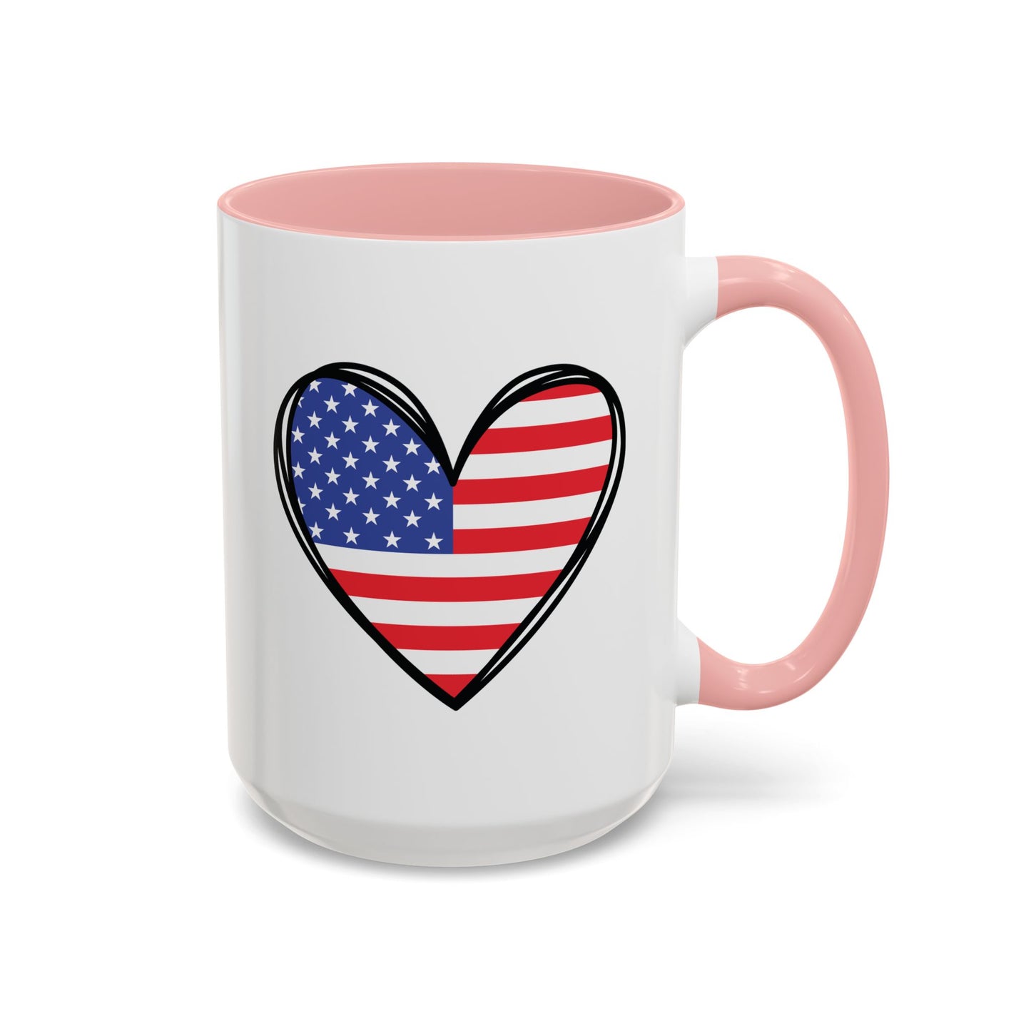 4th of July Mug - USA Flag Heart