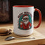 Christmas Mug - Merry Christmas Black & Red Text Cool Santa