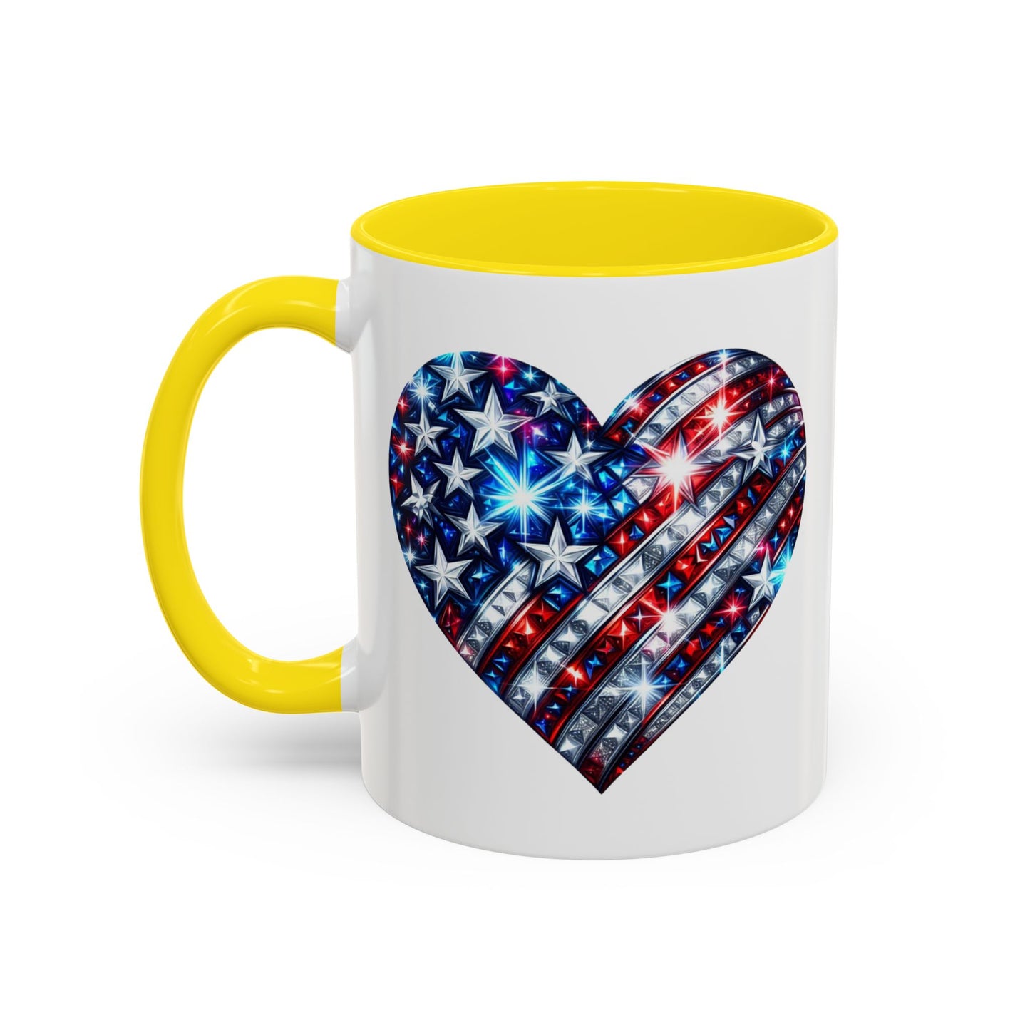 4th of July Mug - USA Sparkle Heart