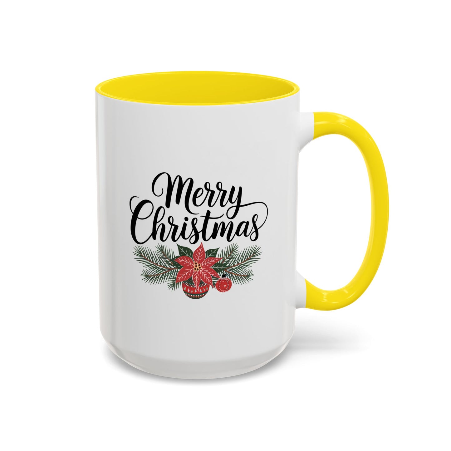 Christmas Mug - Merry Christmas Black Text Mistletoe