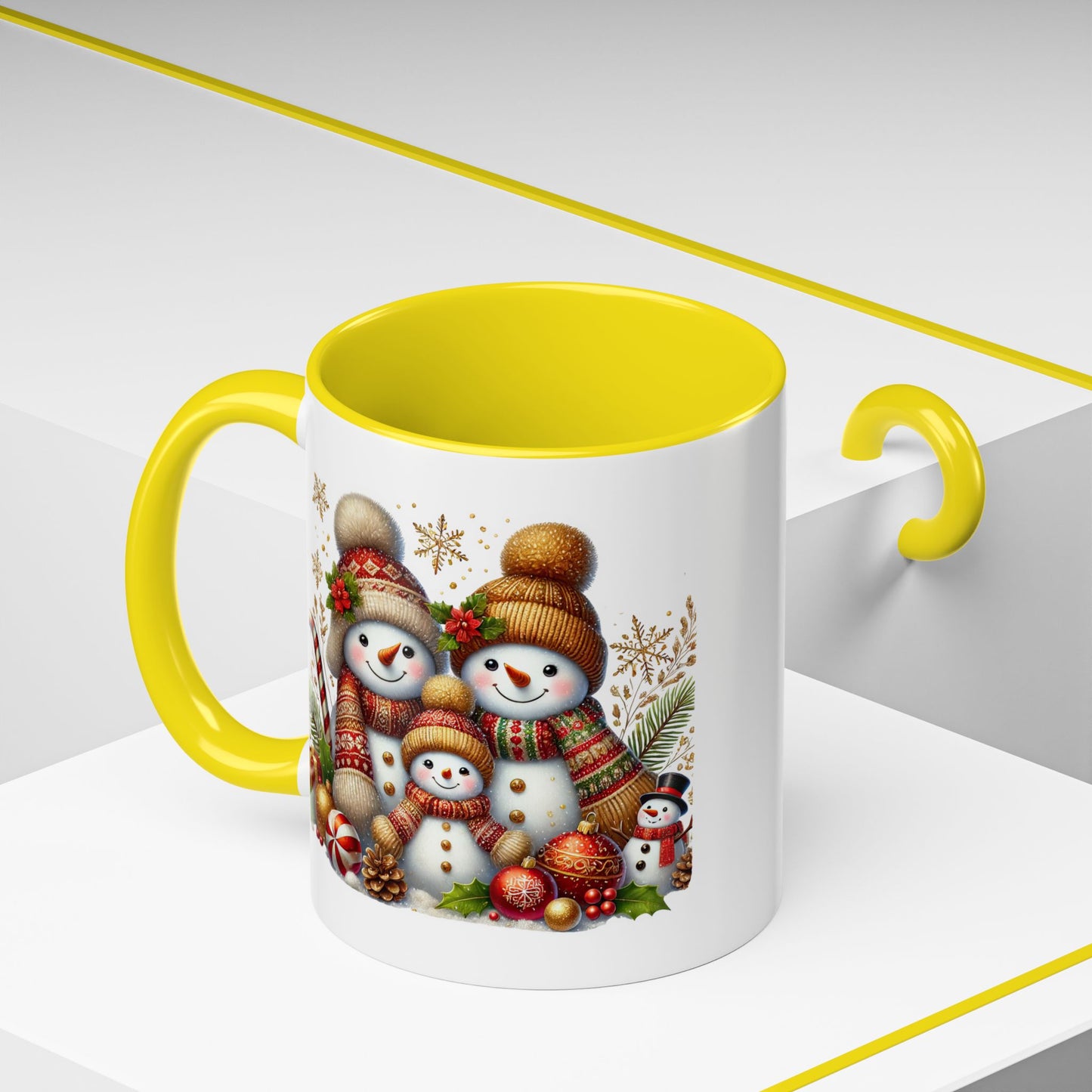 Christmas Mug - Gold Snowman Family