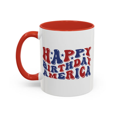 4th of July Mug - Happy Birthday America Retro