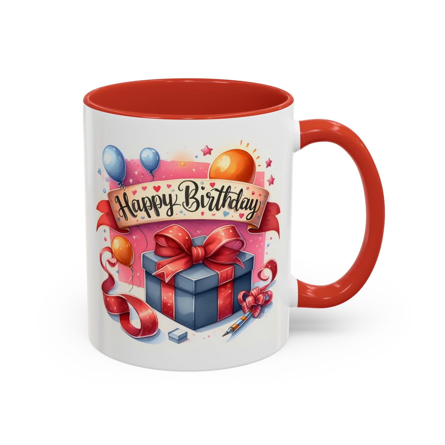 Birthday Mug - Present Pen Balloons