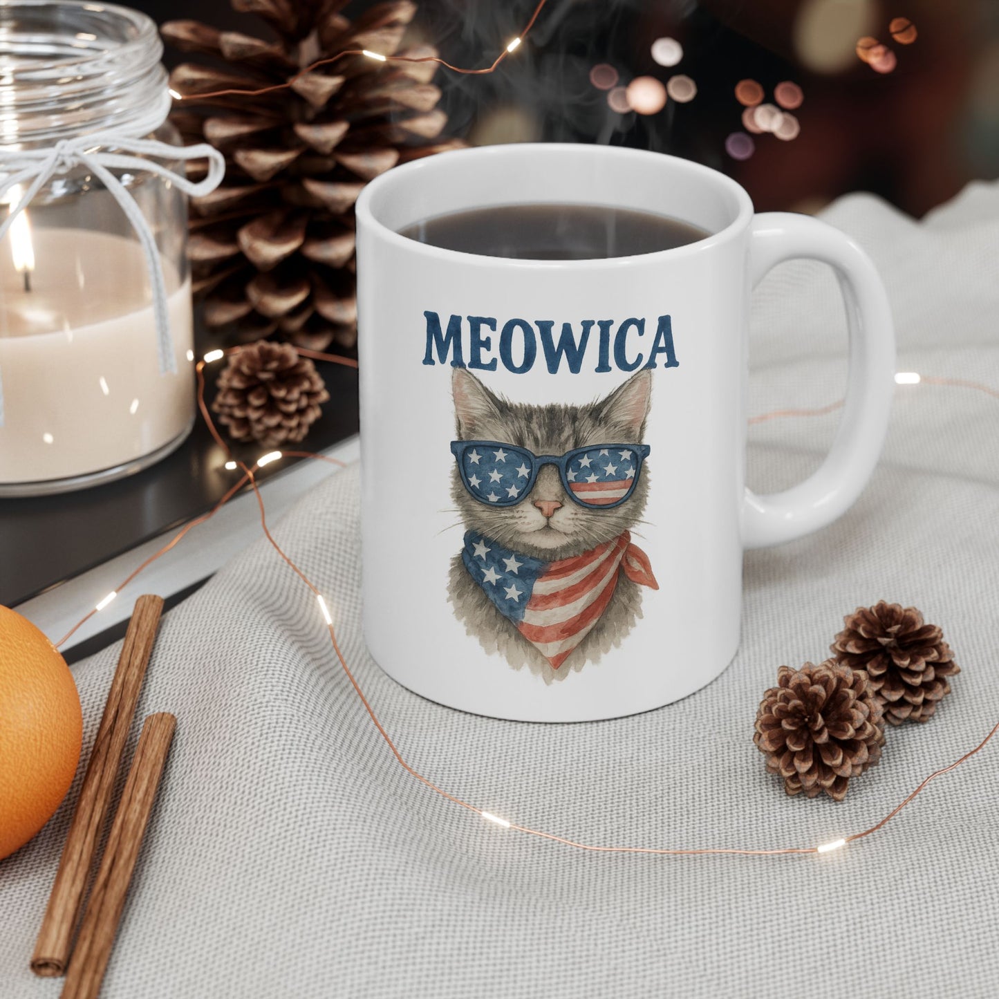 4th of July Mug - Meowica Cat