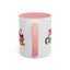 Christmas Mug - Merry Christmas Green & Red Text Santa Presents