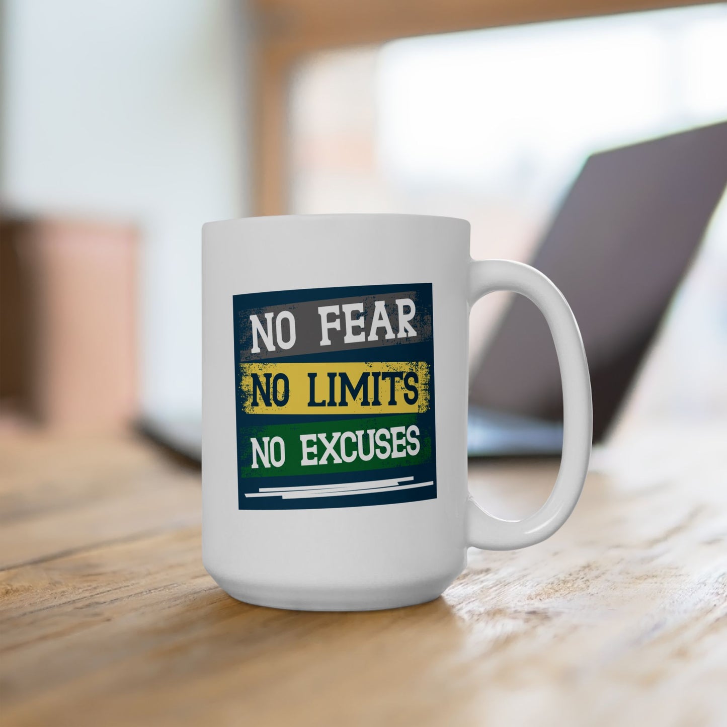Motivation Mug - No Fear No Limits No Excuses