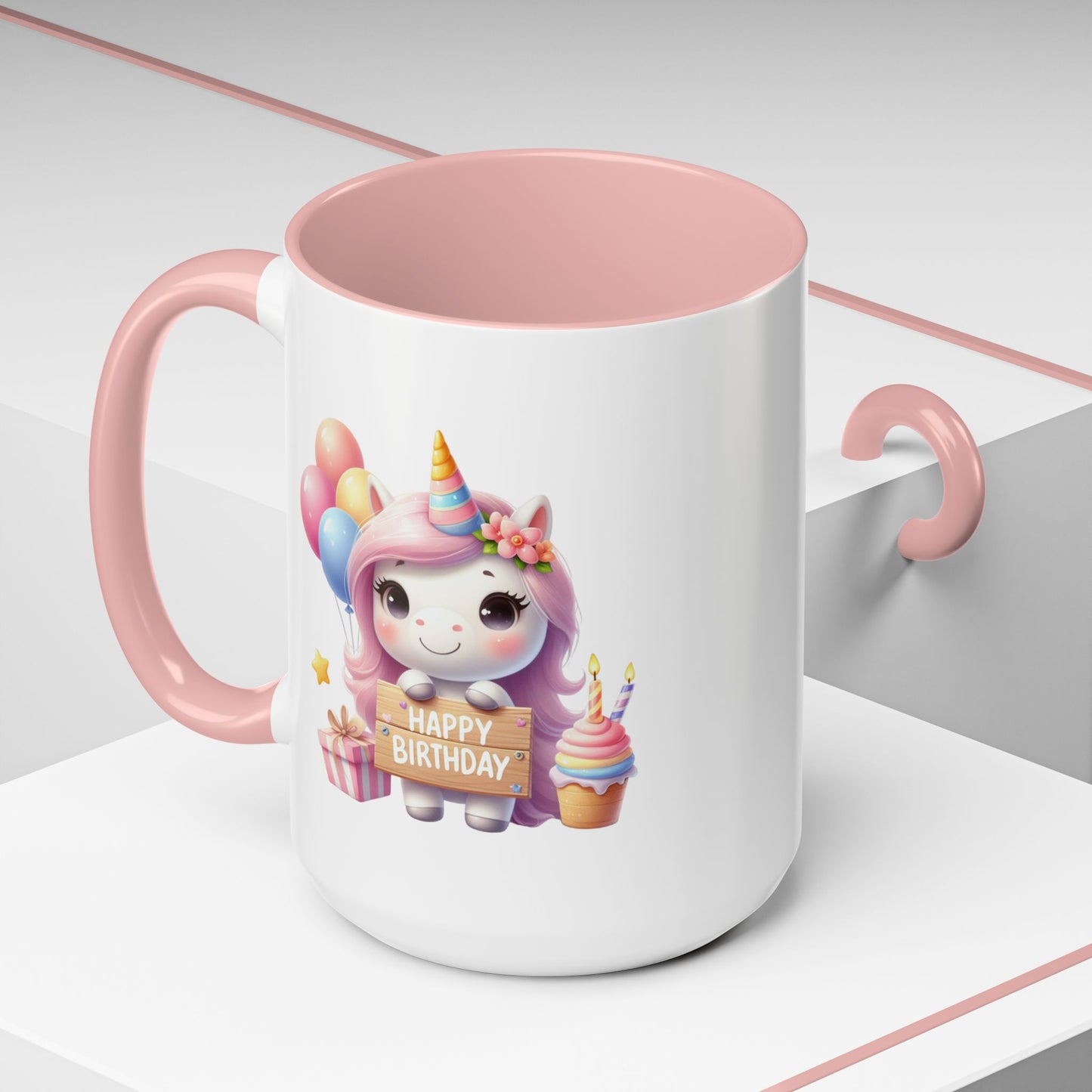 Birthday Mug - Girl Unicorn Happy Birthday Sign 2