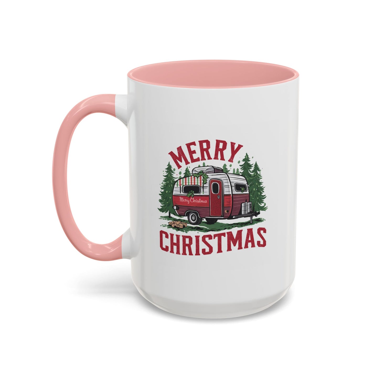 Christmas Mug - Merry Christmas Red & White Camper