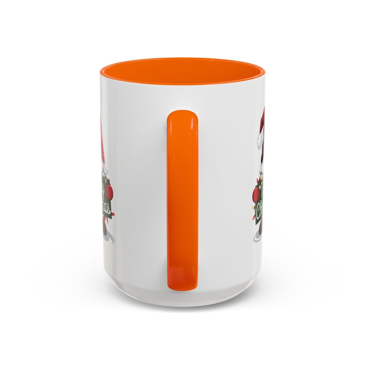 Christmas Mug - Merry Christmas White & Green Text Gnome Lights