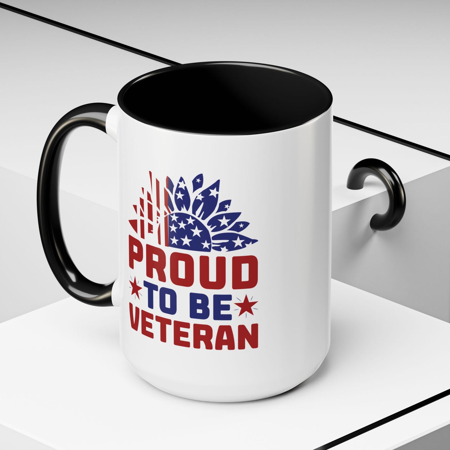 4th of July Mug - Proud to Be a Veteran Sunflower