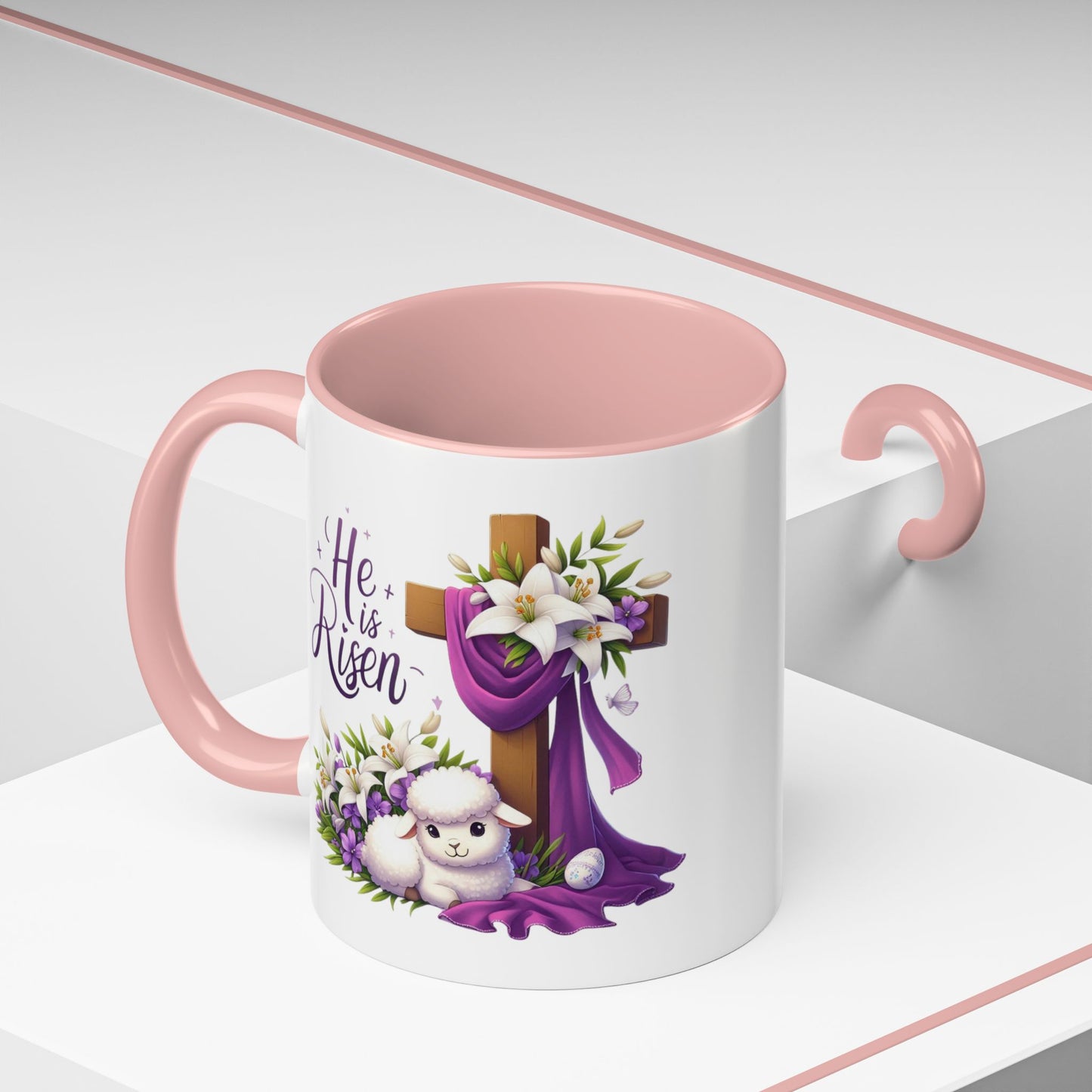 Easter Mug - He Is Risen Cross