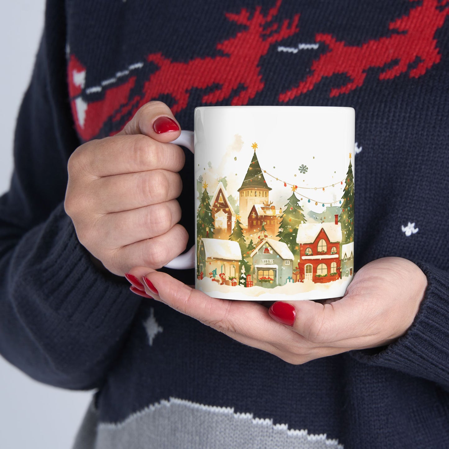 Christmas Mug - Snowy Village Wrap