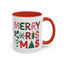 Christmas Mug - Merry Christmas Red Green & Gold Decorative Text