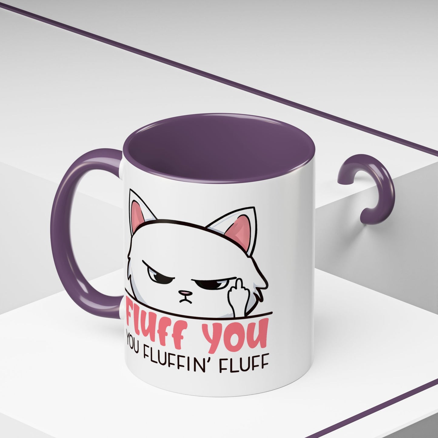 Adult Mug - Fluff You White Cat
