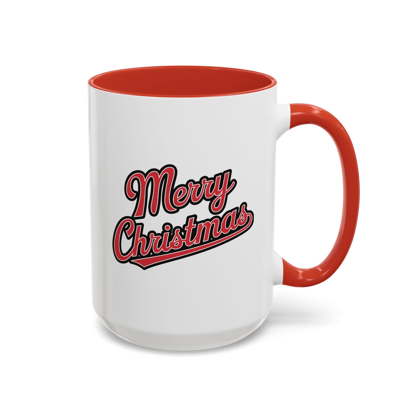 Christmas Mug - Merry Christmas Red & Black Baseball Text