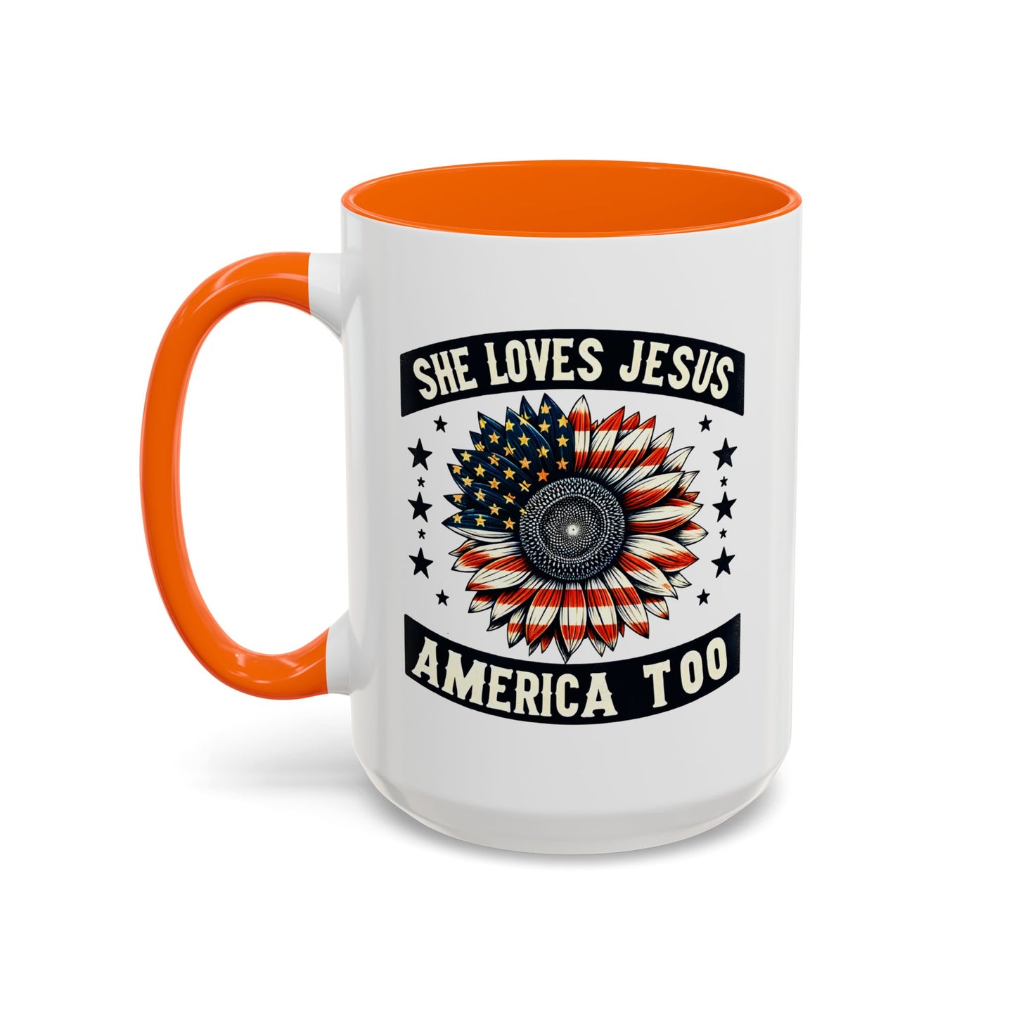 4th of July Mug - She Loves Jesus & America Too