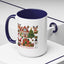 Christmas Mug - Happy Holidays Red Text Reindeer Santa Snowman Presents