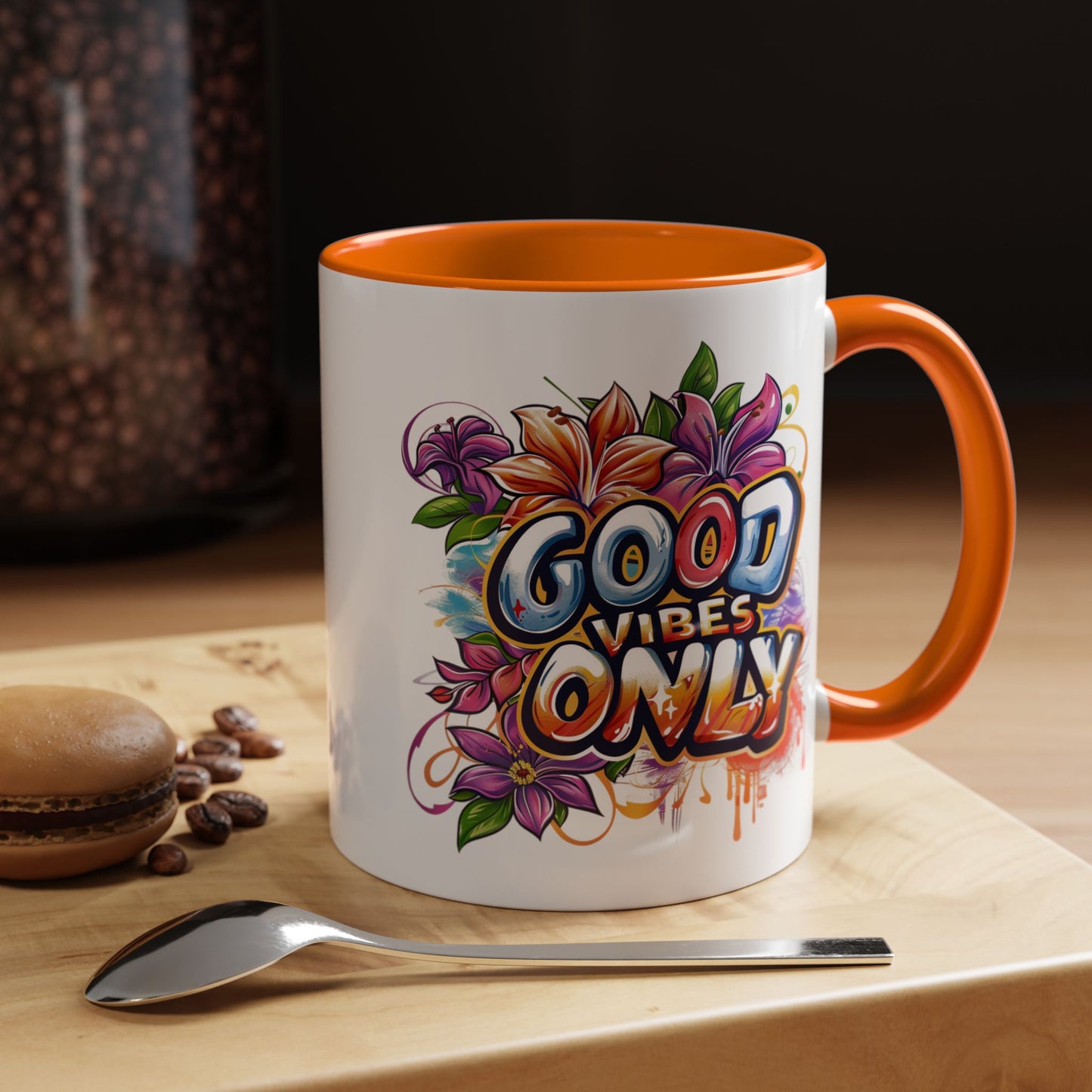 Wellness Mug - Good Vibes Only Graffiti Flowers