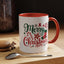Christmas Mug - Merry Christmas Green & Red Text Star Candy Cane Stocking Snowflake