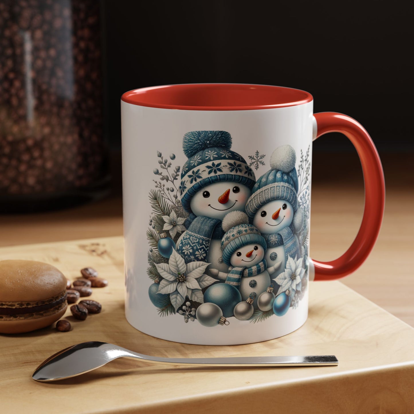 Christmas Mug - Blue Snowman Family