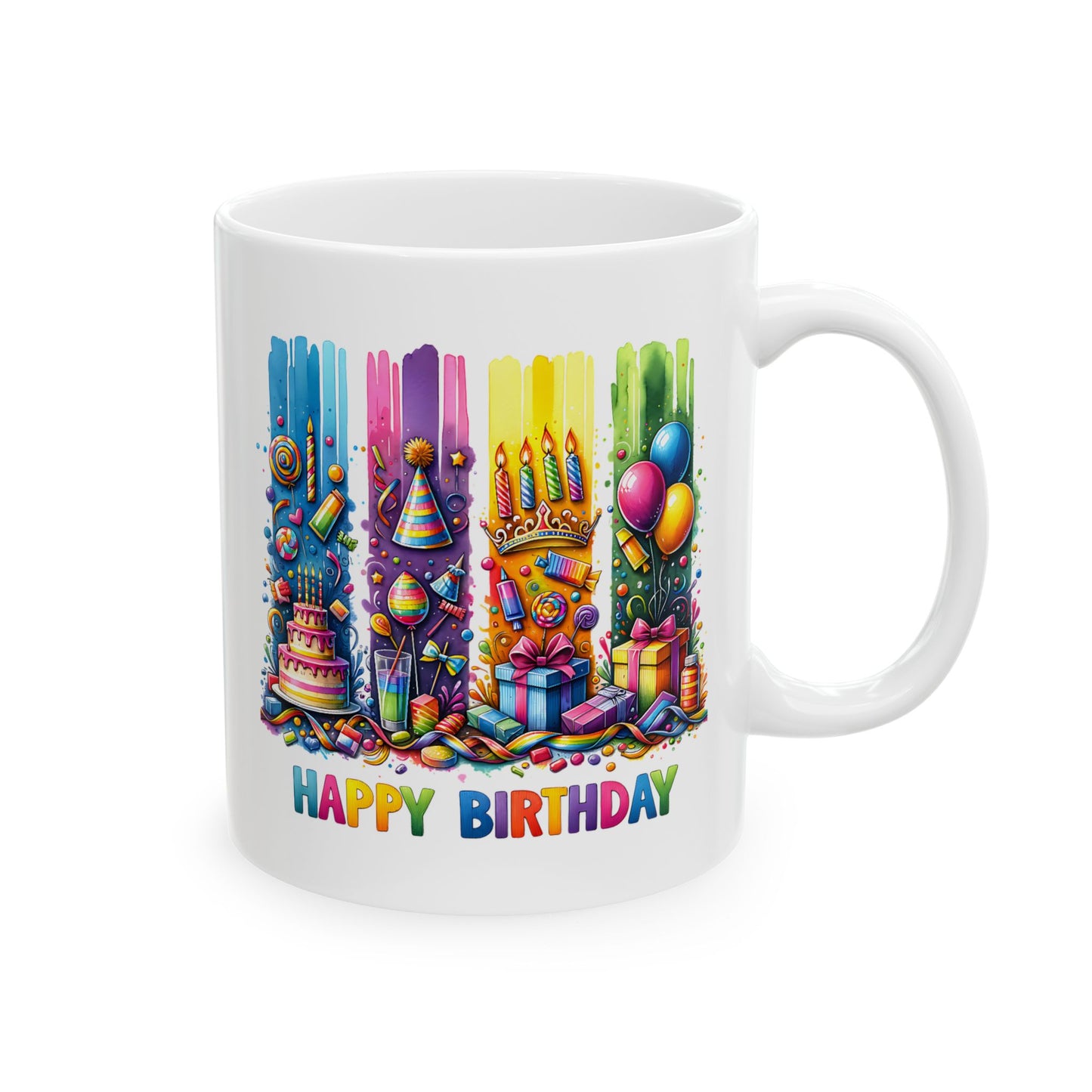 Birthday Mug - Happy Birthday Brushstrokes