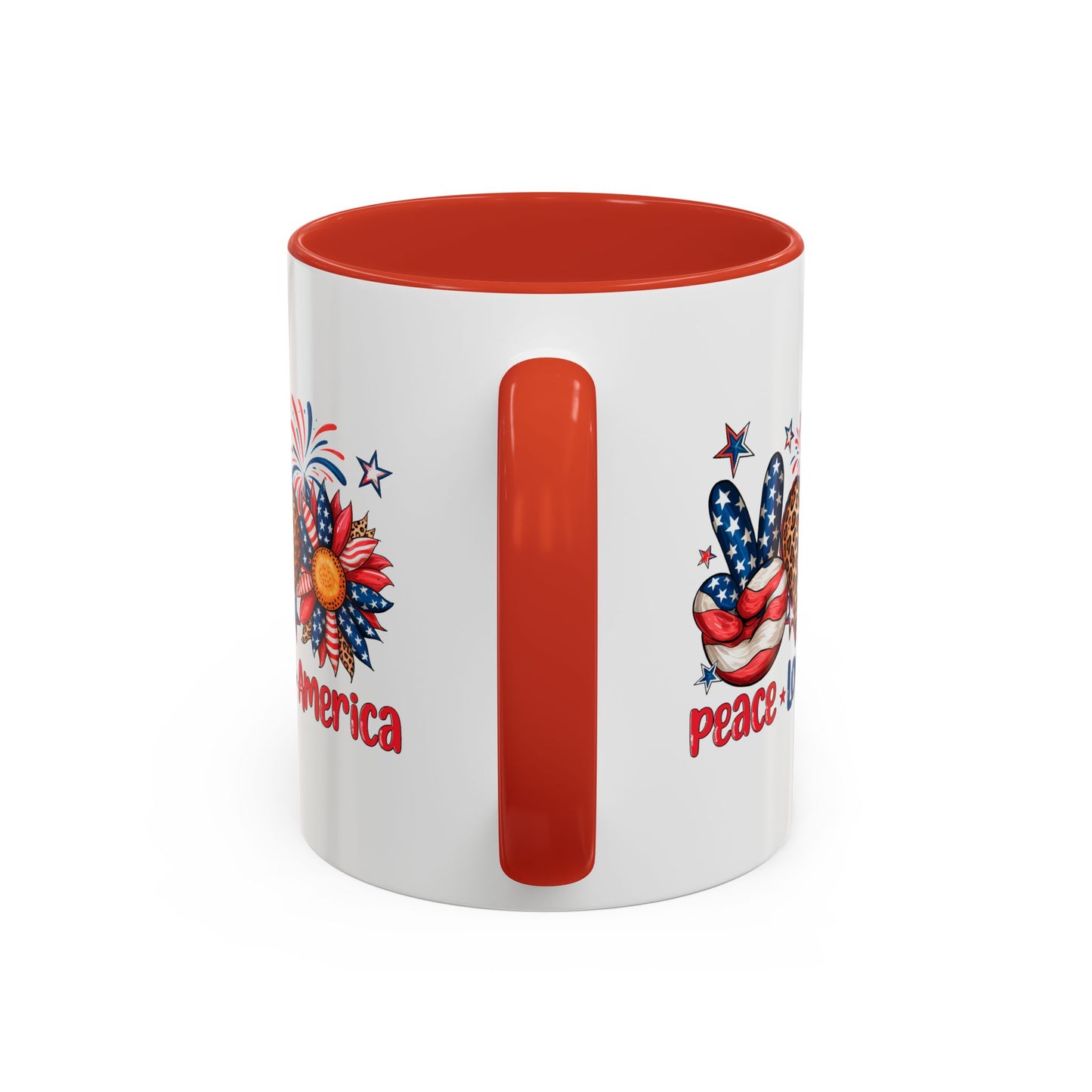 4th of July Mug - Peace Love America