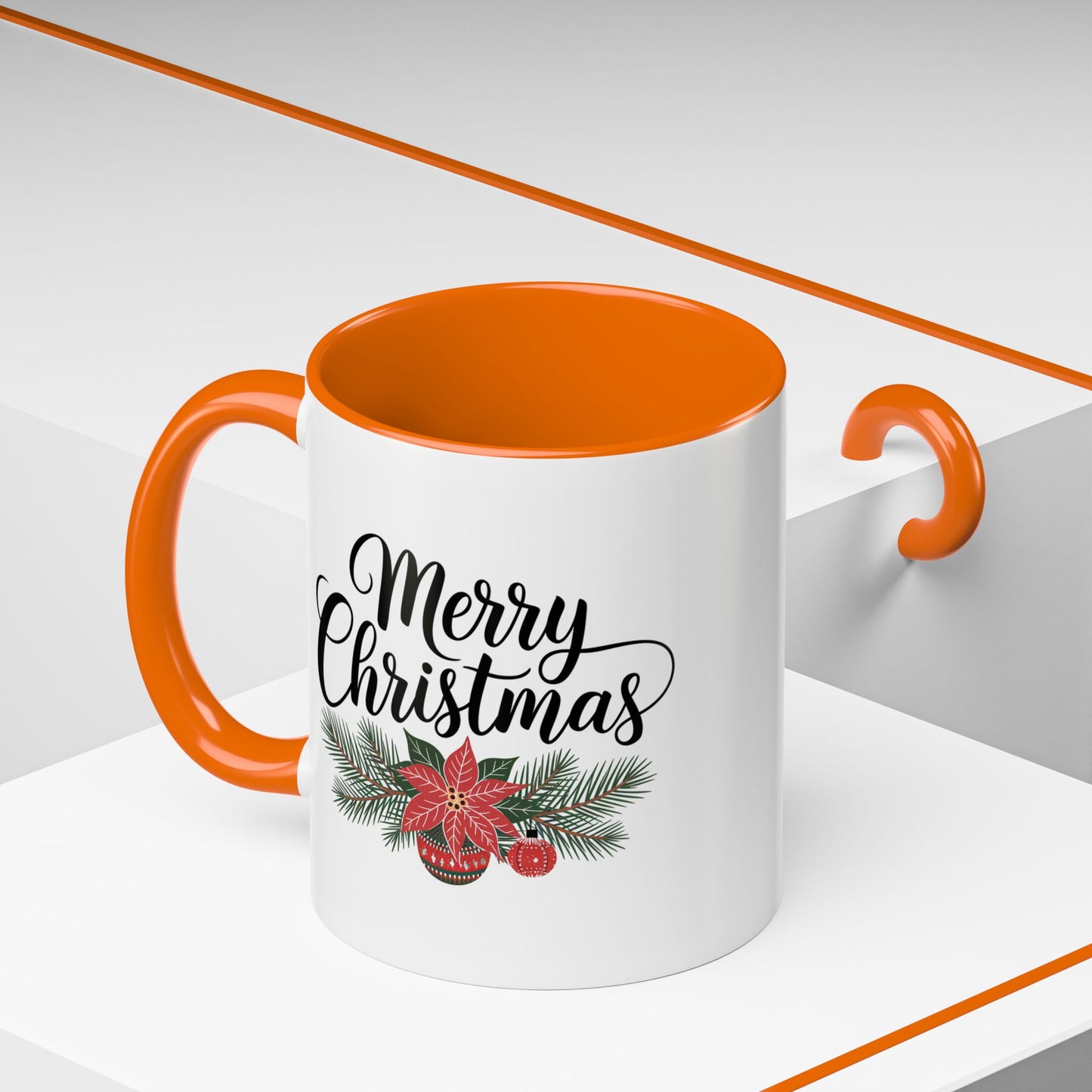 Christmas Mug - Merry Christmas Black Text Mistletoe
