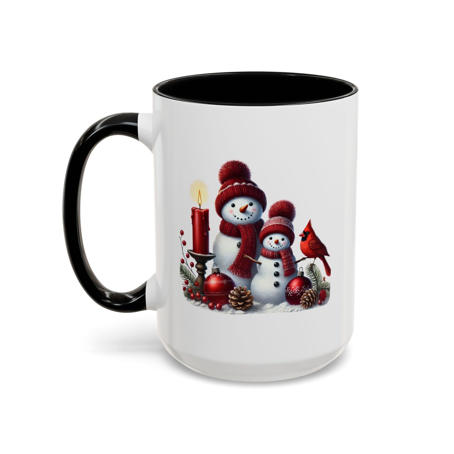 Christmas Mug - Burgundy Snowman Family