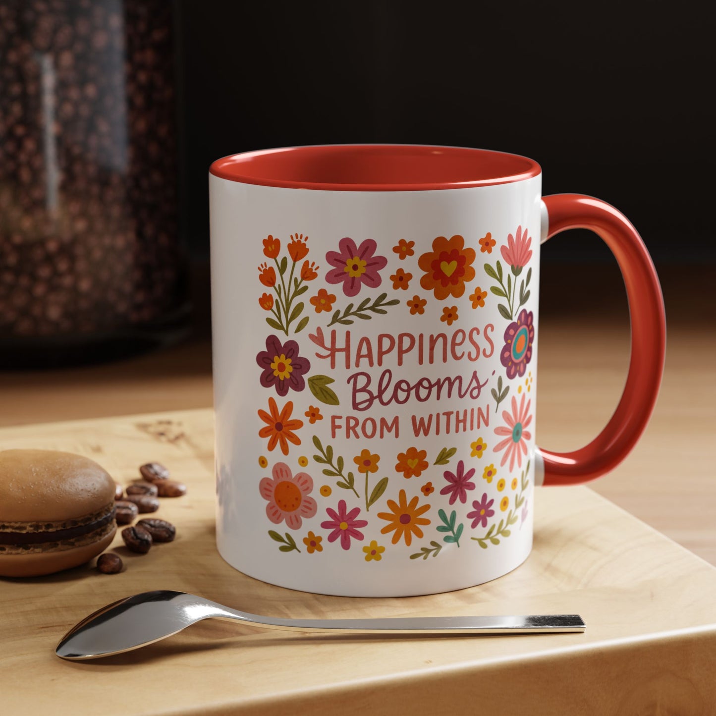Motivation Mug - Happiness Blooms From Within