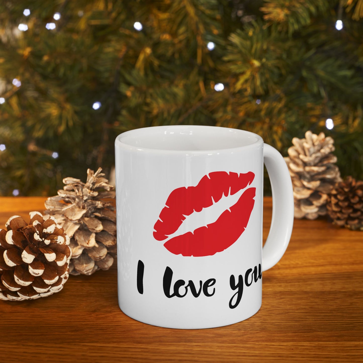 Valentine's Day Mug - I Love You Lipstick Kiss
