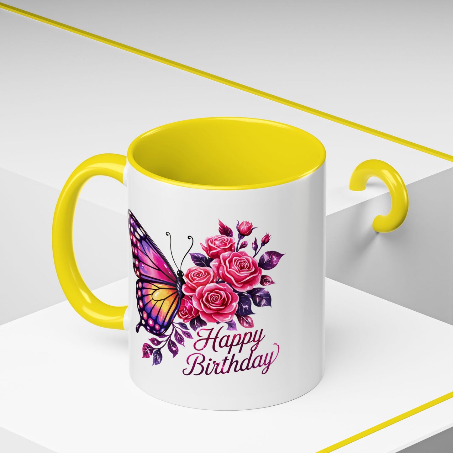 Birthday Mug - Butterfly Flowers