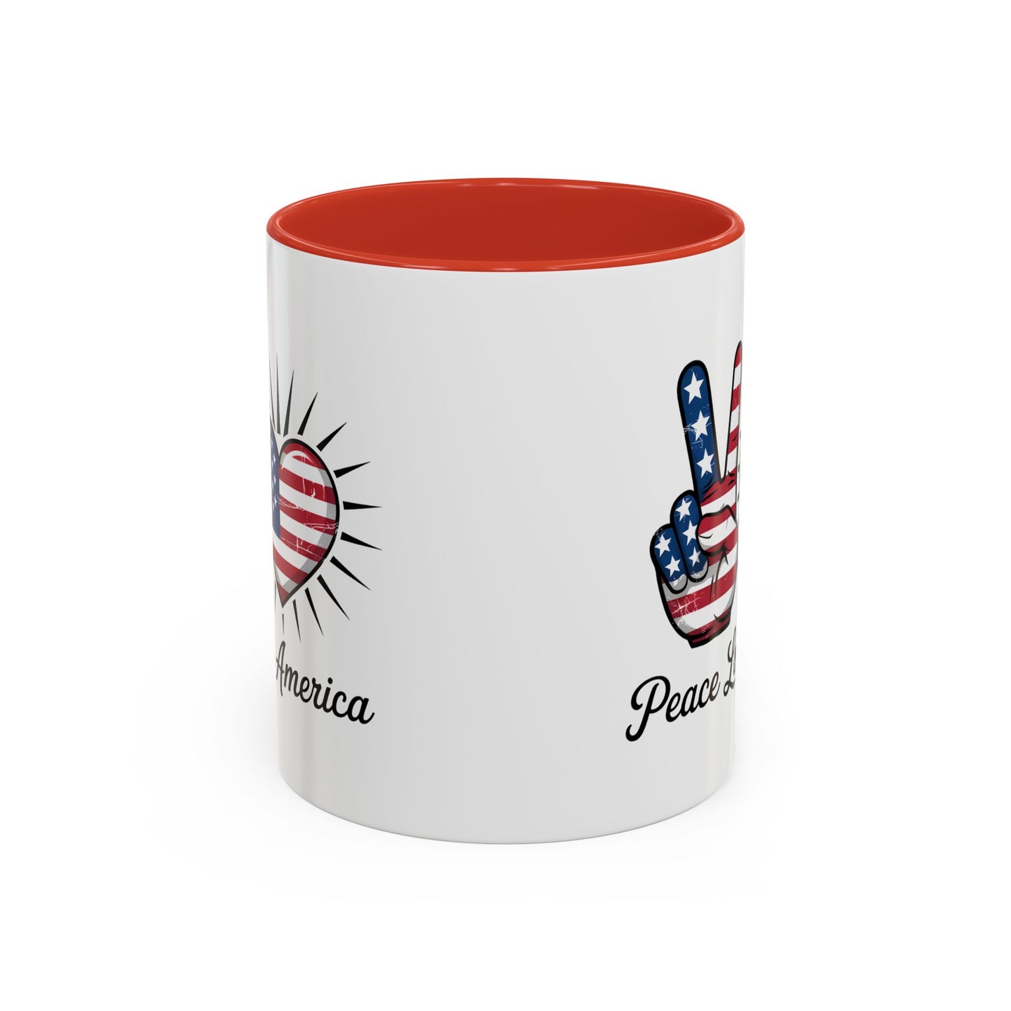 4th of July Mug - Peace Love America