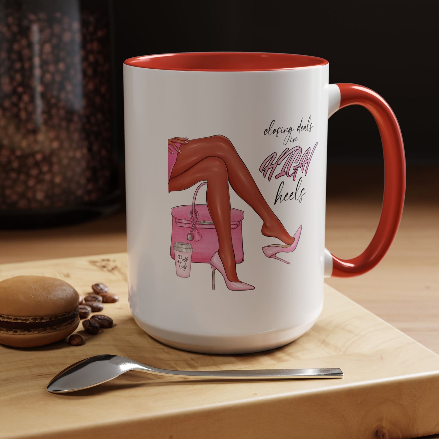 Humor Mug - Closing Deals in High Heels