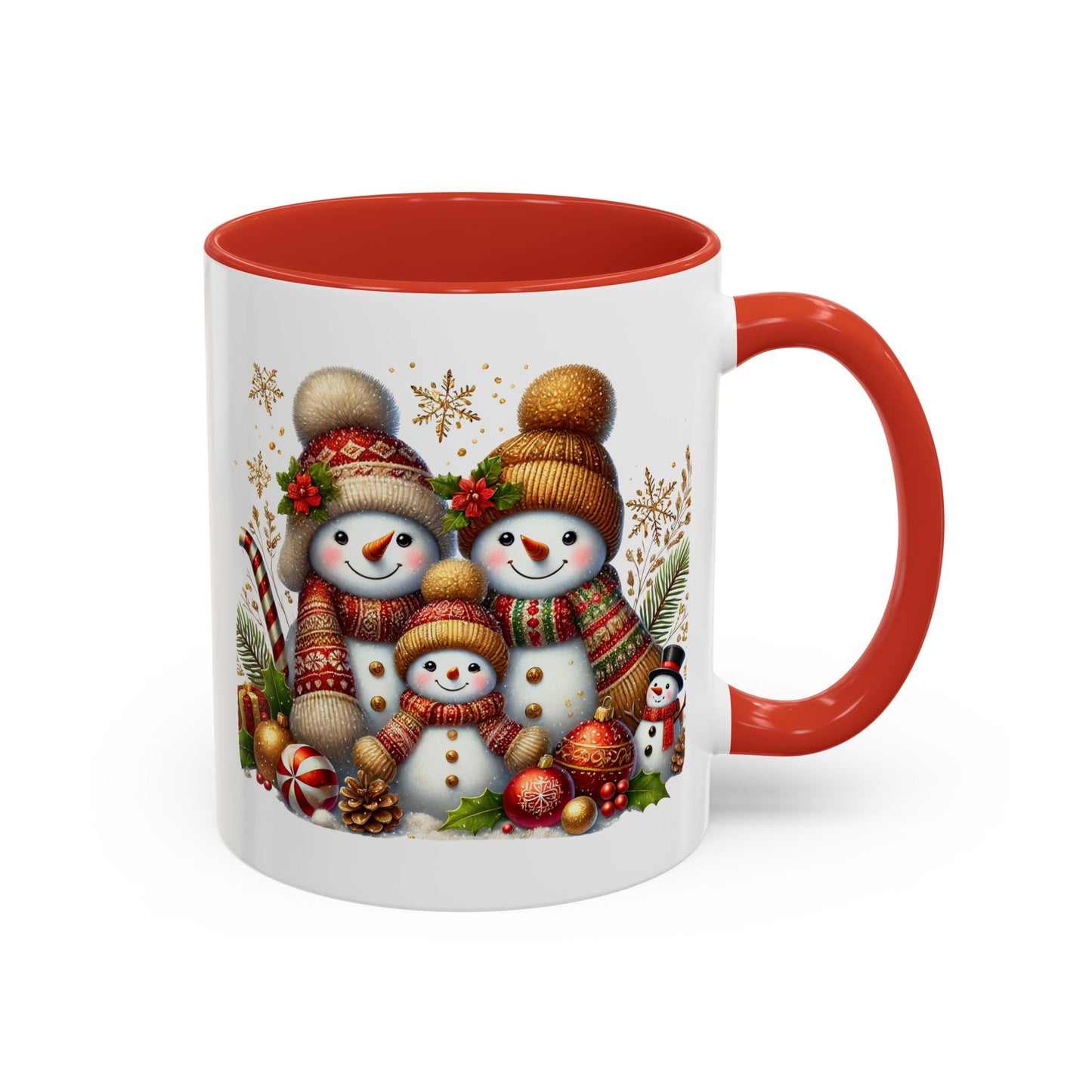 Christmas Mug - Gold Snowman Family