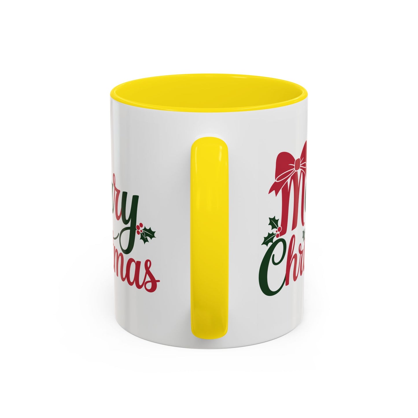 Christmas Mug - Merry Christmas Red & Green Text Bow
