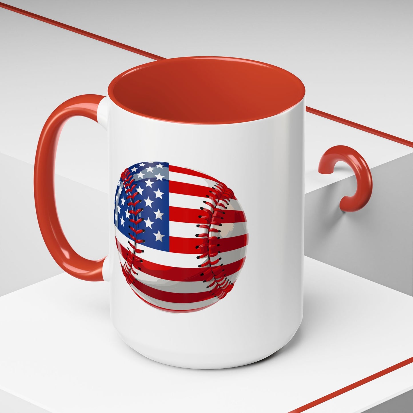 4th of July Mug - Baseball American Flag