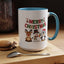 Christmas Mug - Red Green & Gold Text Reindeer Snowman Penguin