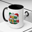 Christmas Mug - Merry Christmas Red Yellow & Green Text Green & Red Hat