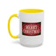 Christmas Mug - Merry Christmas Cream Text Maroon Background
