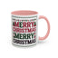 Christmas Mug - Merry Christmas Red Green & Black Text Trees Presents