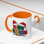 Christmas Mug - Merry Christmas Red Yellow & Blue Text Red Hats