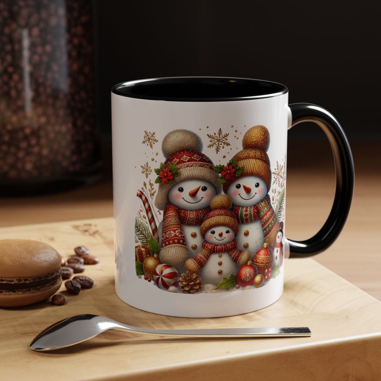 Christmas Mug - Gold Snowman Family