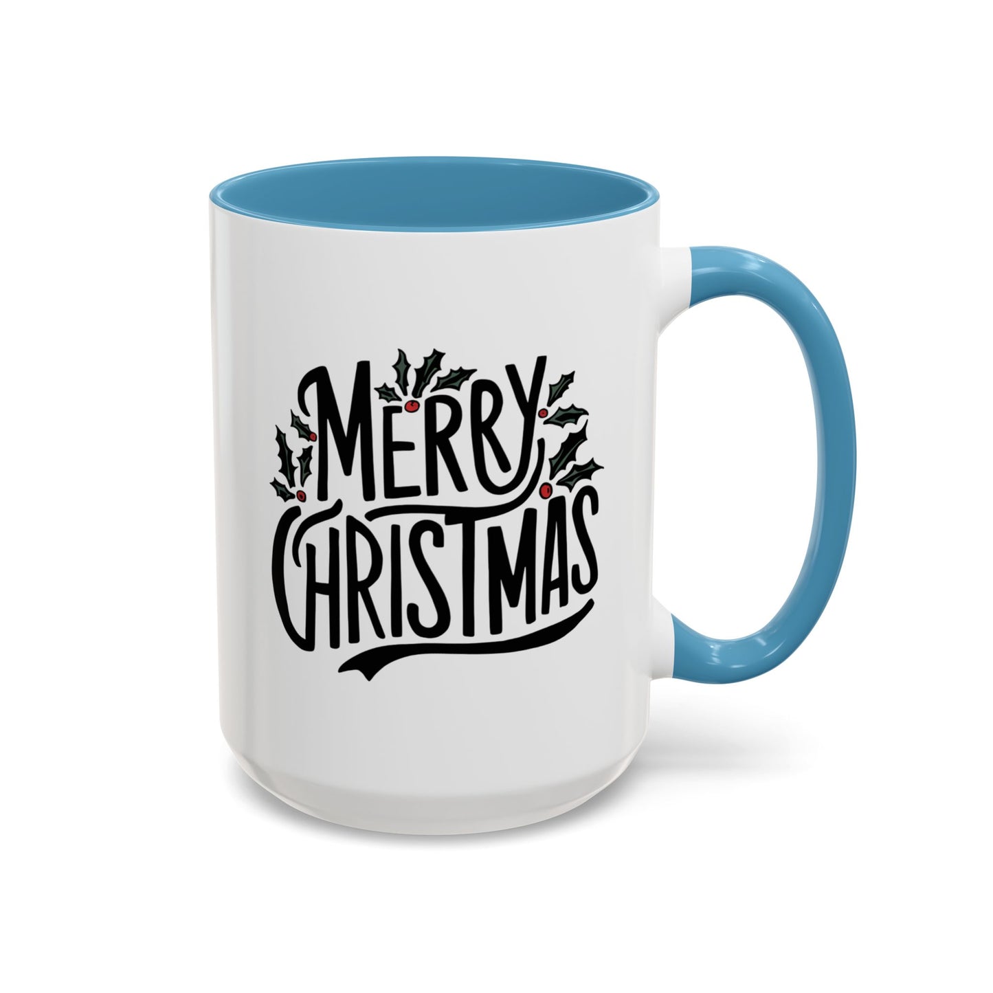 Christmas Mug - Merry Christmas Black Text Mistletoe