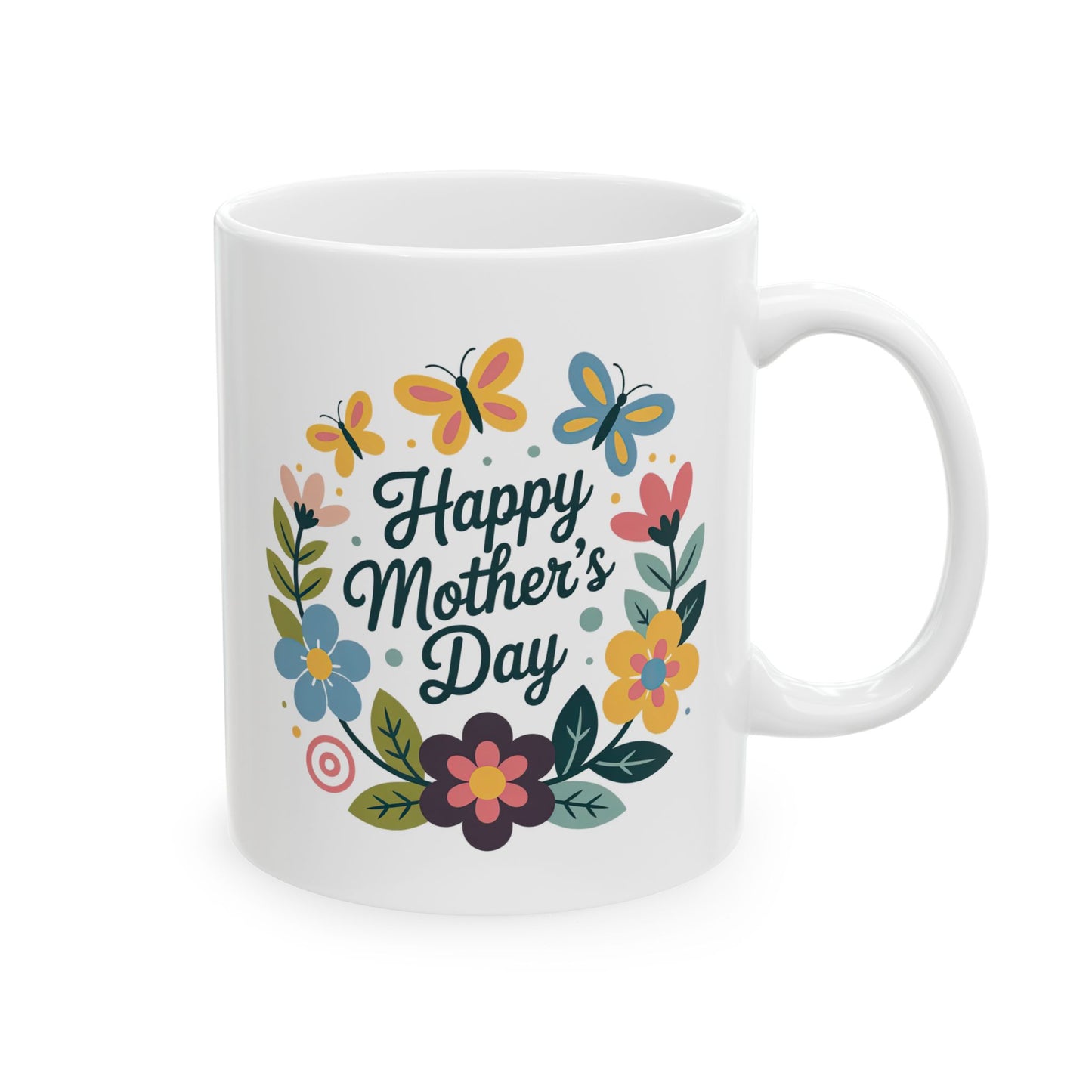 Mother's Day Mug - Happy Mother's Day Floral Butterflies