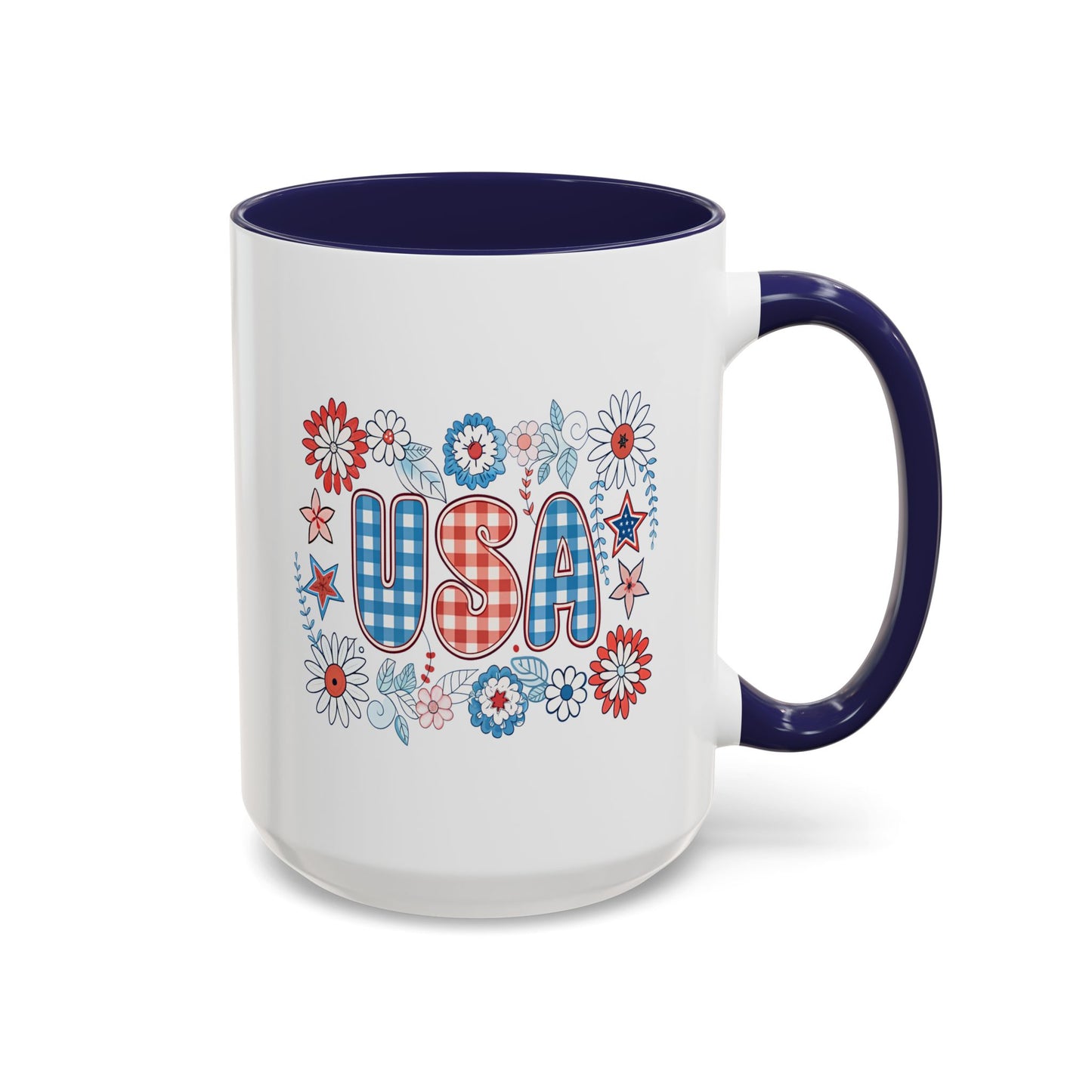 4th of July Mug - USA Preppy Floral